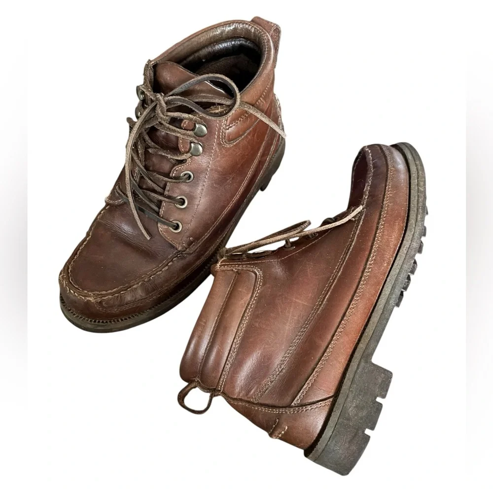 Cabela’s Men’s Brown Leather Waterproof Vibram Hunting Work Chukka Boots 8.5W
